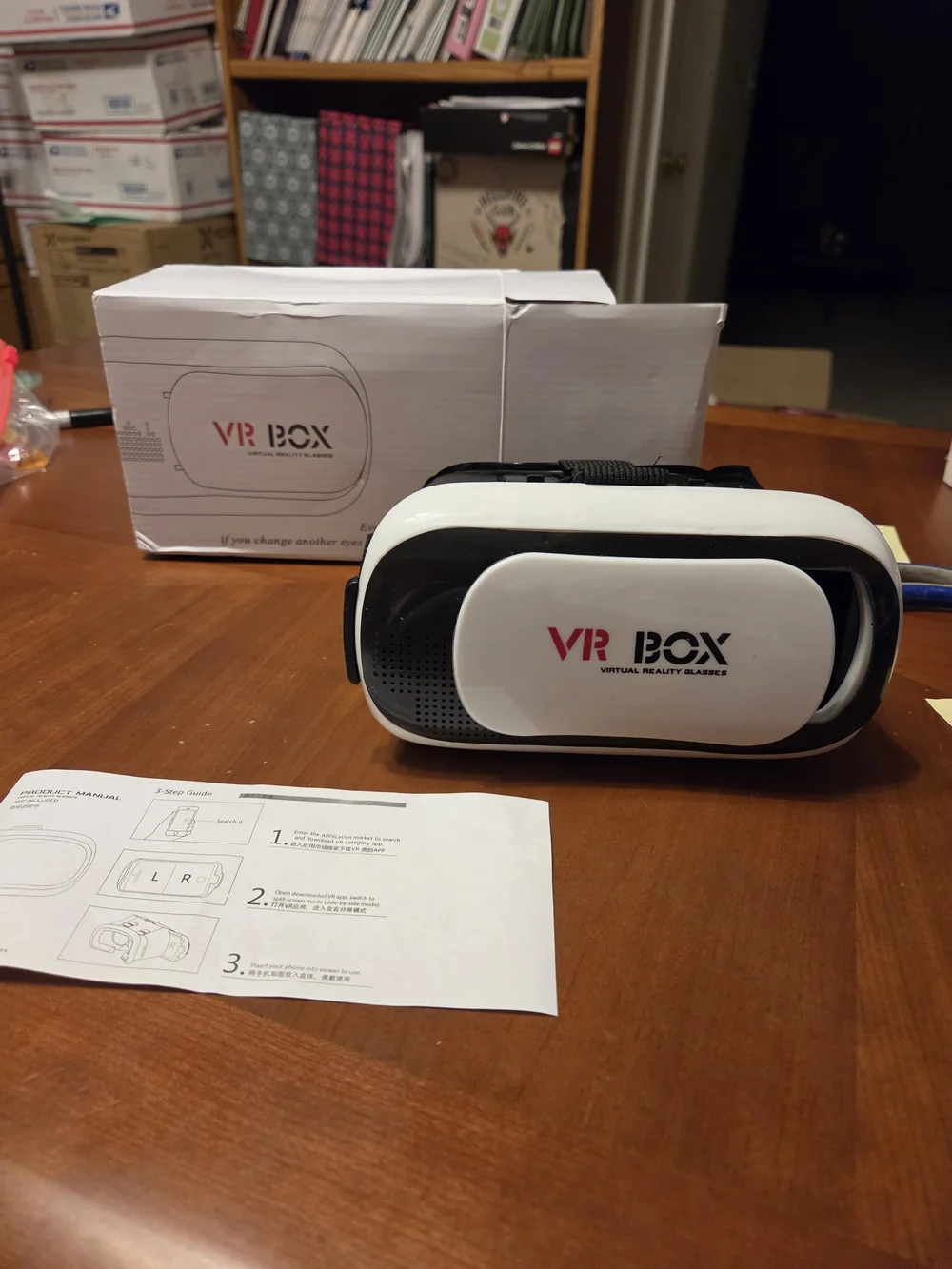 VR BOX Smartphone Virtual Reality Headset - White & Black